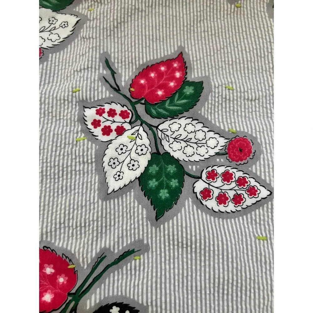 Handmade Patchwork Quilt Multicolor Strawberry Print Reversible 22x22